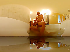 Step Sister get caught masturbating in Jacuzzi got Blowjob to do VR 360